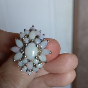 October Birthstone Opal Cluster Ring